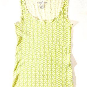 Tank Top [ Green ribbed ] Diamond Pattern
